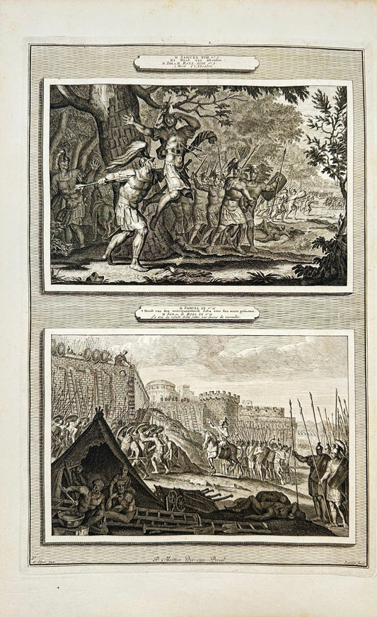 Antique Engraving - Pierre Mortier - The Death of Absalom - Amsterdam - F5