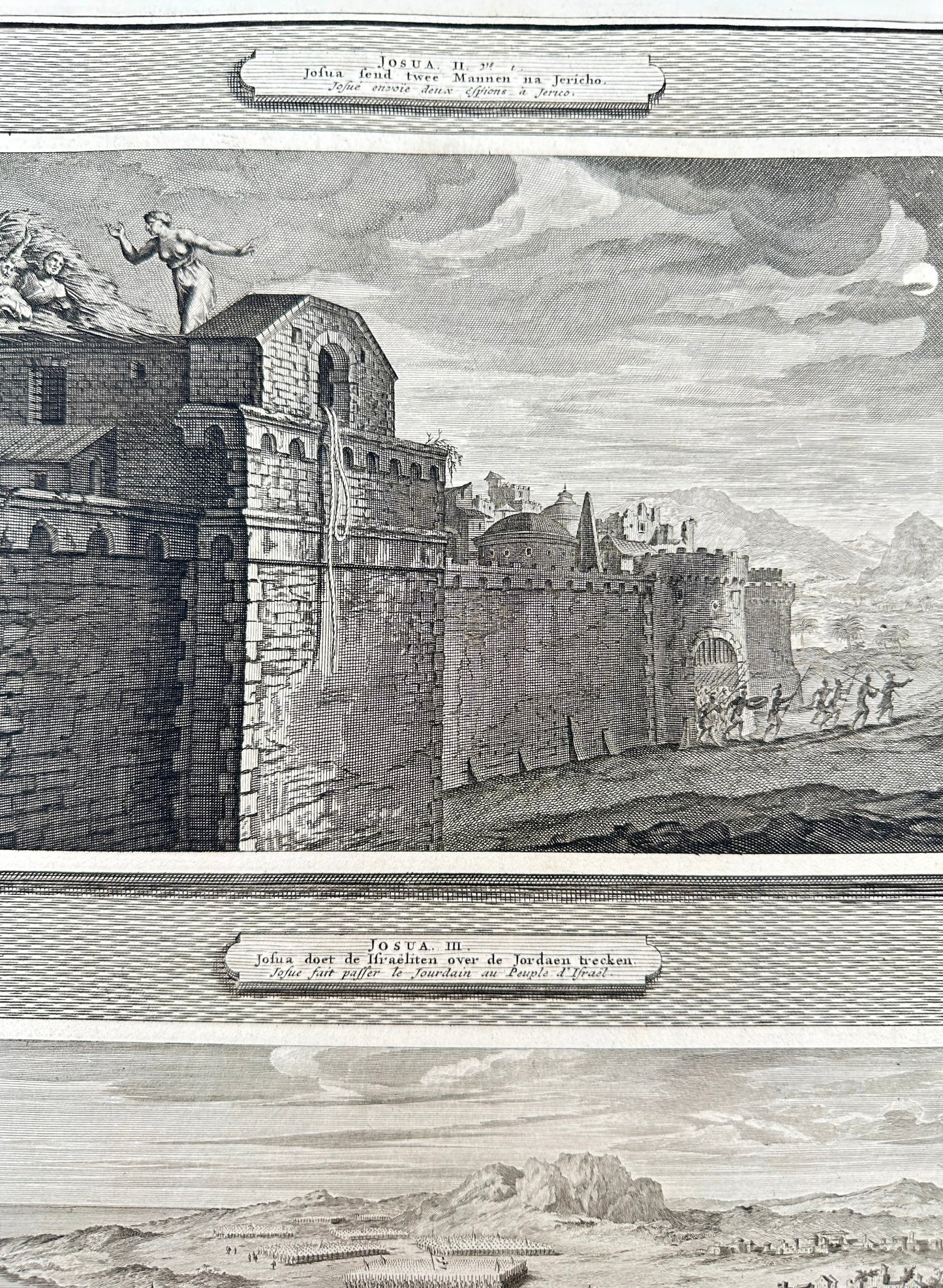 Antique Print - Pierre Mortier - Joshua Sends Two Men to Jericho - F5