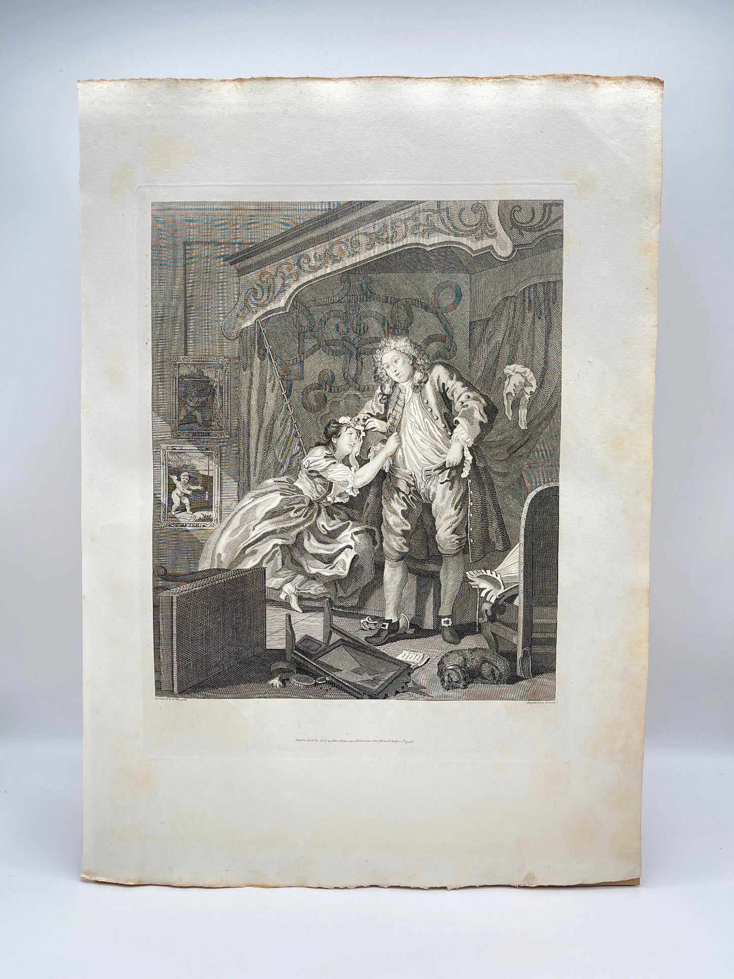 Antique Engraving - William Hogarth - Beauty Assessment - London - E5