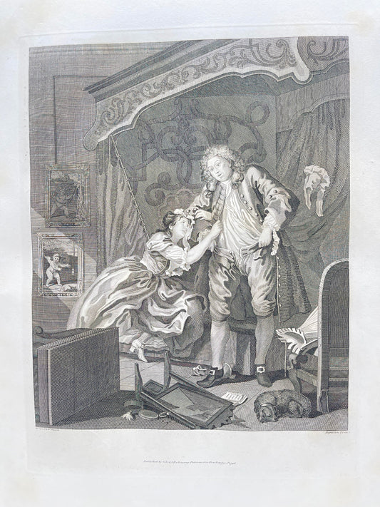 Antique Engraving - William Hogarth - Beauty Assessment - London - E5
