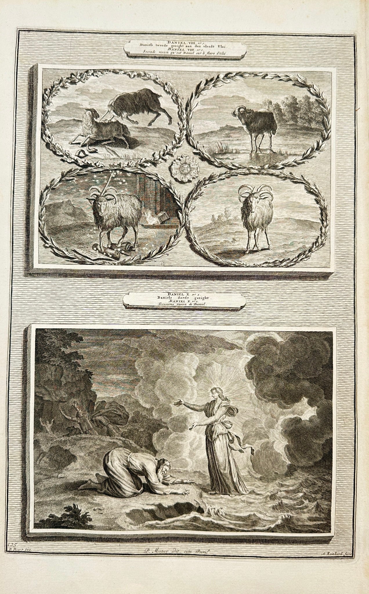 Antique Print - Pierre Mortier - Daniel's Second Vision at the River Ulai - F5