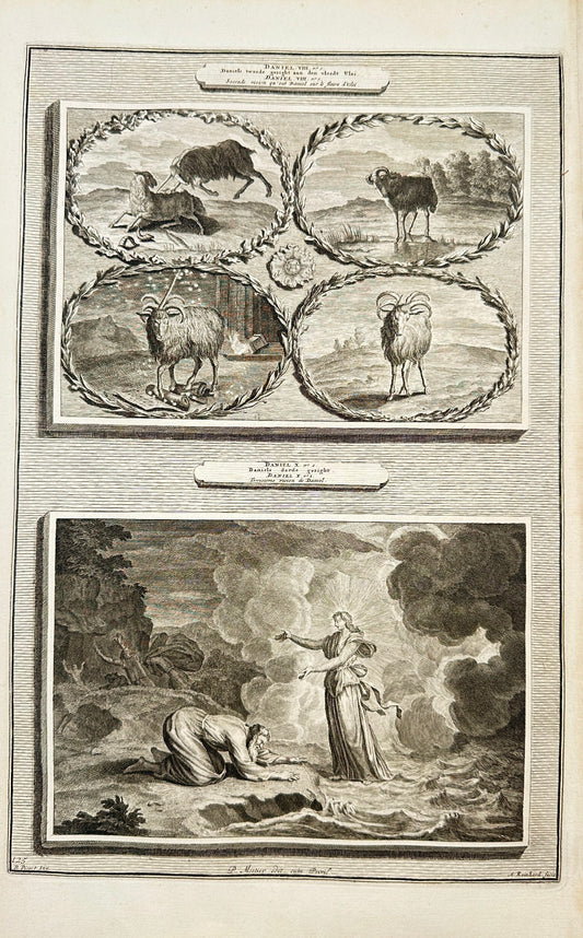 Antique Print - Pierre Mortier - Daniel's Second Vision at the River Ulai - F5
