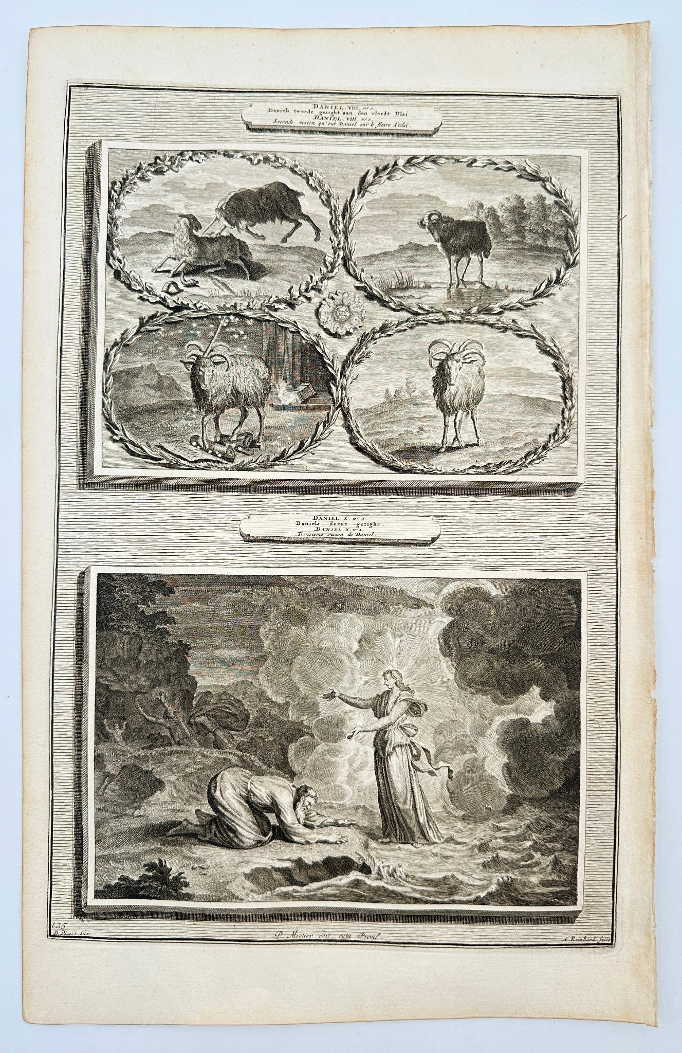 Antique Print - Pierre Mortier - Daniel's Second Vision at the River Ulai - F5