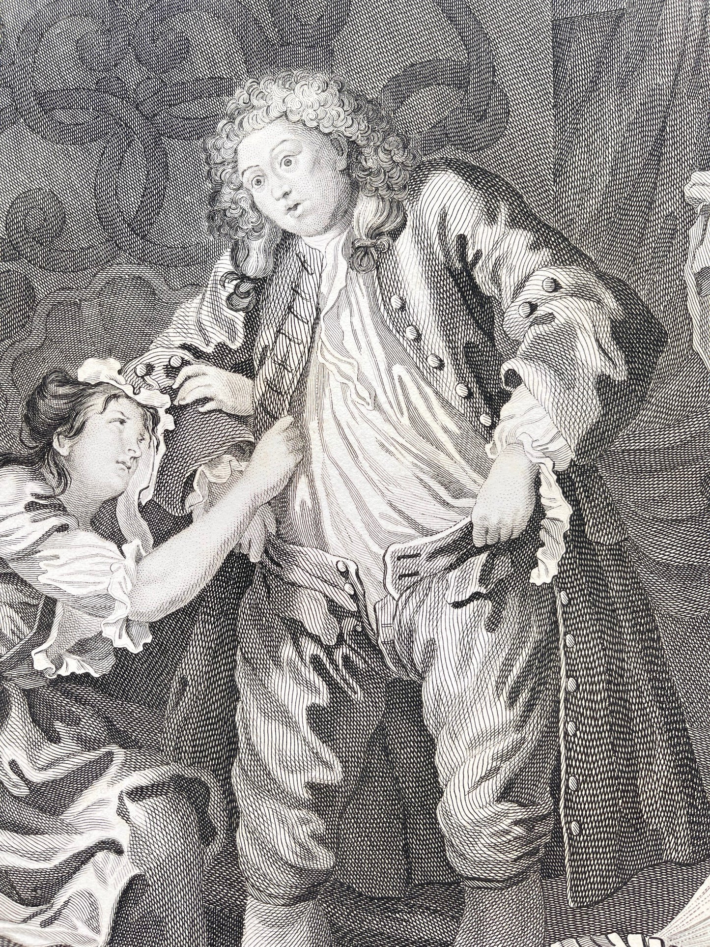 Antique Engraving - William Hogarth - Beauty Assessment - London - E5