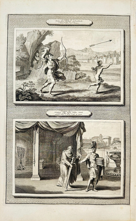 Antique Print - Pierre Mortier - David Warned by Jonathan - F5