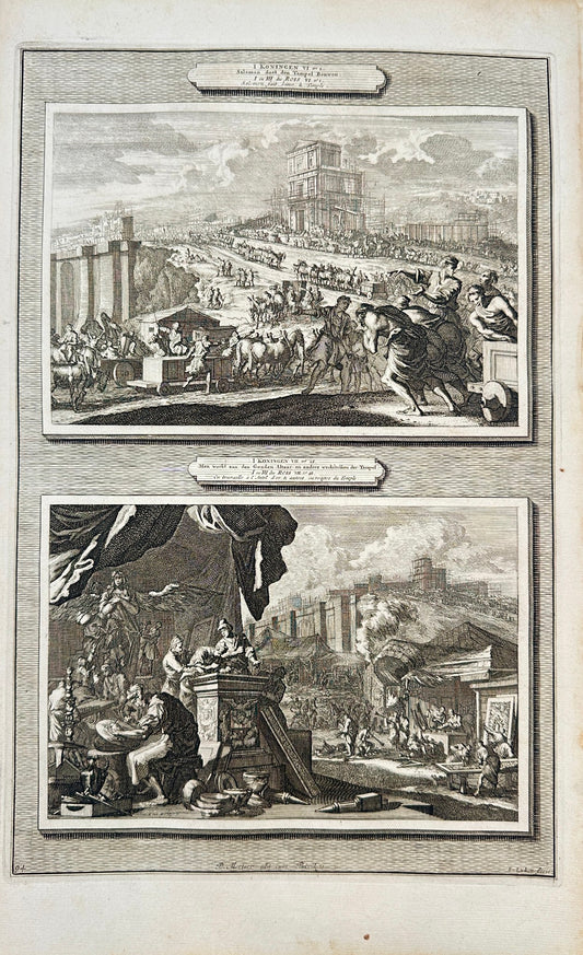 Antique Print - Mortier - Construction of Solomon's Temple and Golden Altar - F5