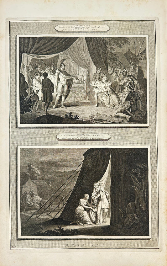 Antique Print - Mortier - Judith Enters the Tent of Holofernes at Night - F5
