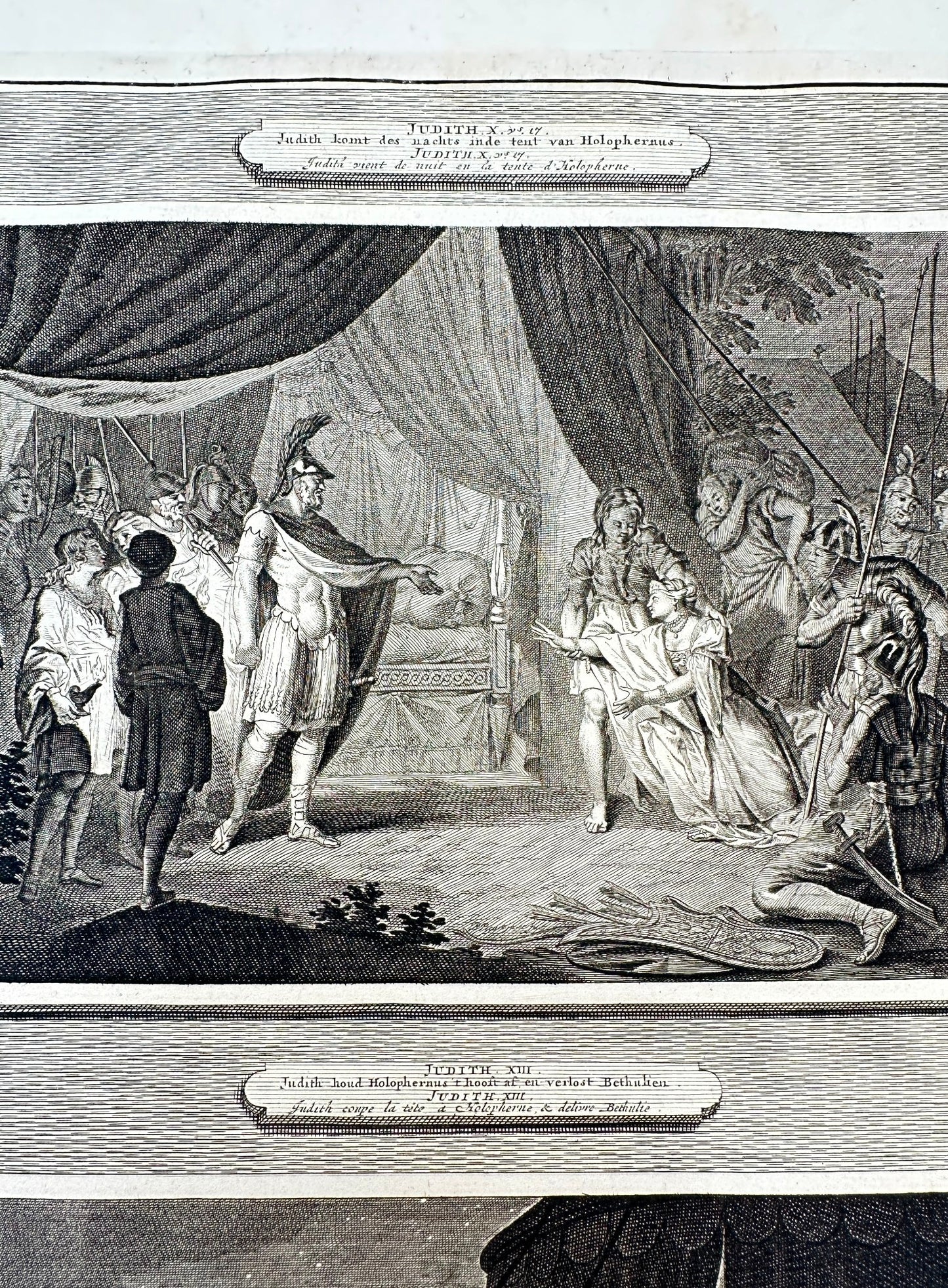 Antique Print - Mortier - Judith Enters the Tent of Holofernes at Night - F5