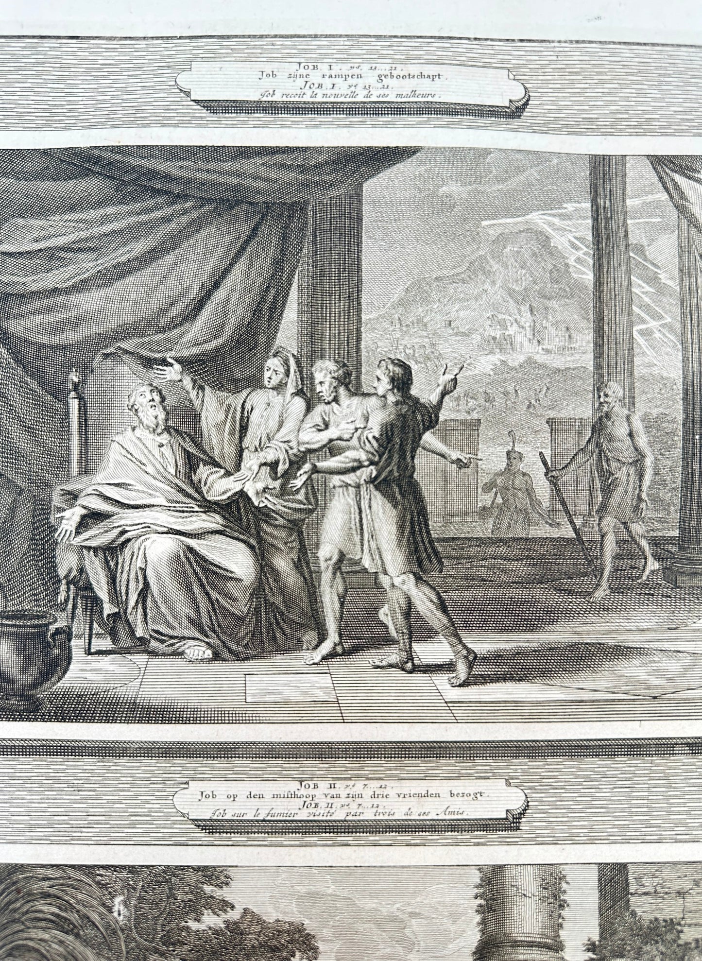 Antique Print - Mortier - Job Dunghill Visited Friends wife First Series - F5