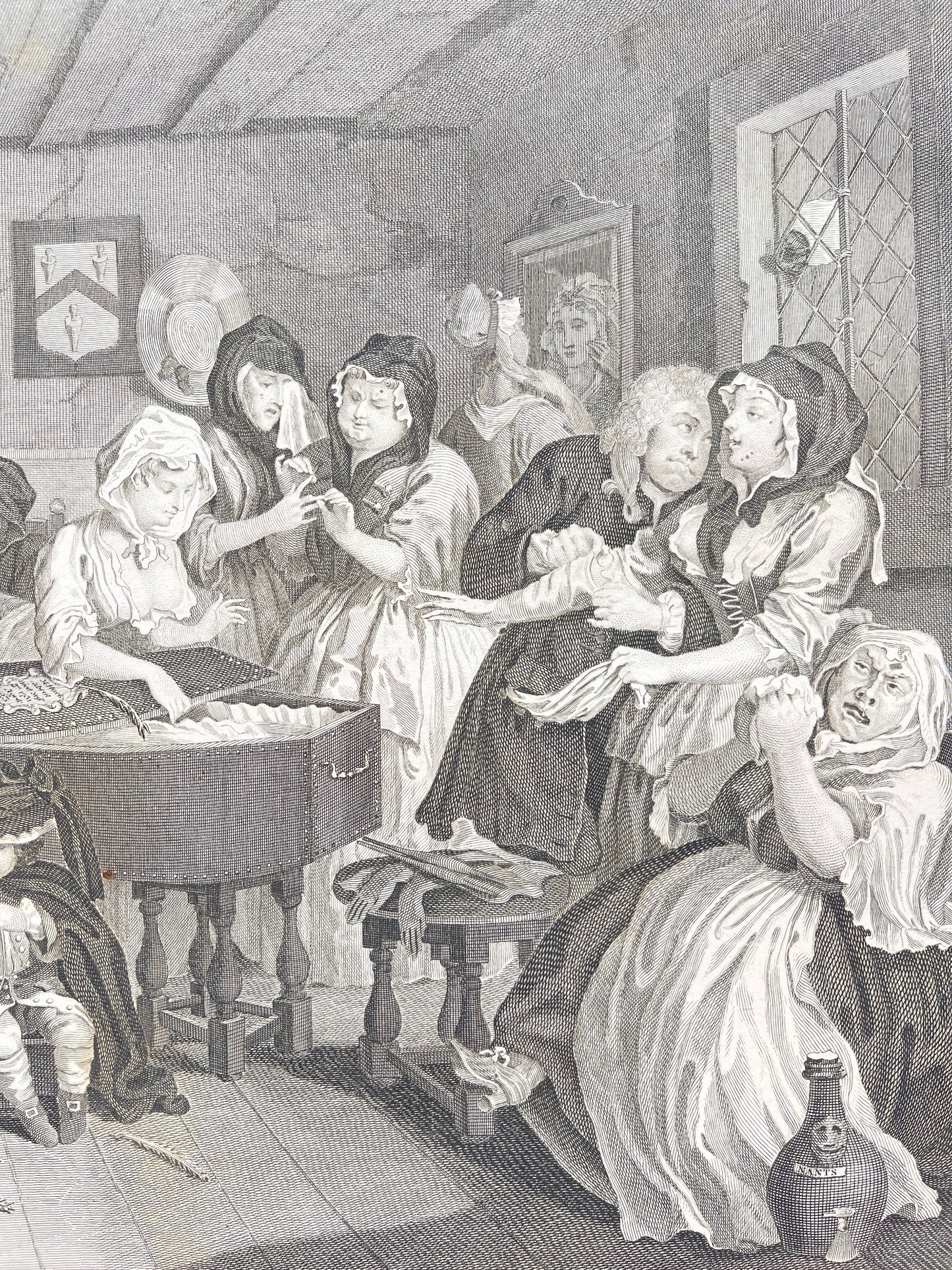Antique Engraving - William Hogarth & Thomas Cook - Harlots Progress - E5