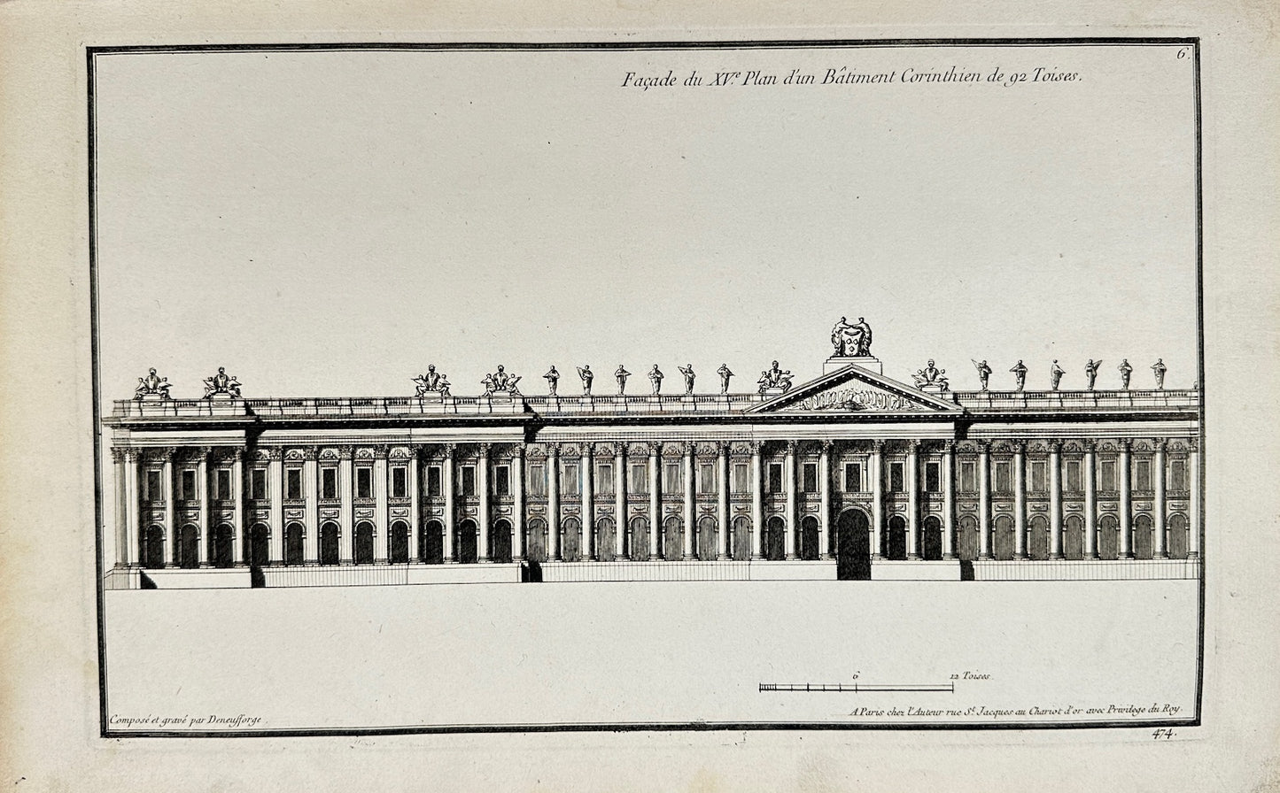 Antique Print - Jean-Francois de Neufforge - Plan of a Corinthian Building - F4