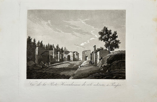 Antique Print - Paul Fumagalli - View of the Herculaneum Gate - Pompeii - F3