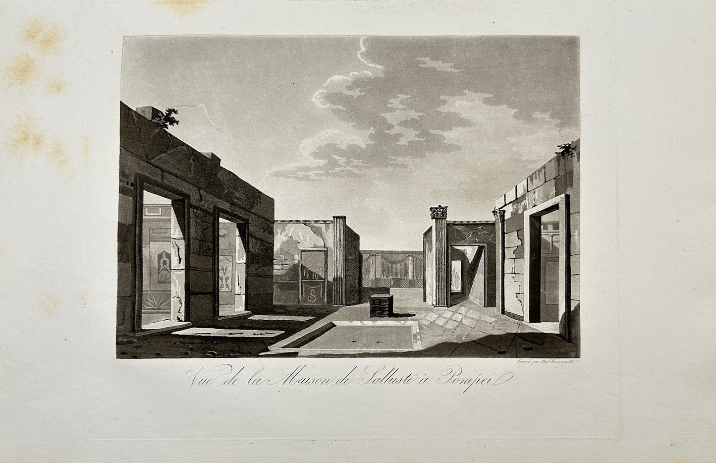 Antique Print - Paul Fumagalli - In the House of Sallust in Pompeii - F3