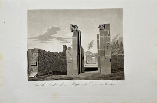Original Antique Print - Paul Fumagalli - Abbey of Plansa - Pompeii - F3