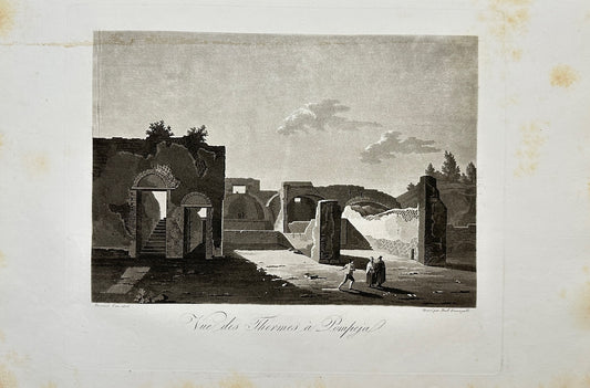 Original Antique Print - Paul Fumagalli - One of the Baths in Pompeii - F3