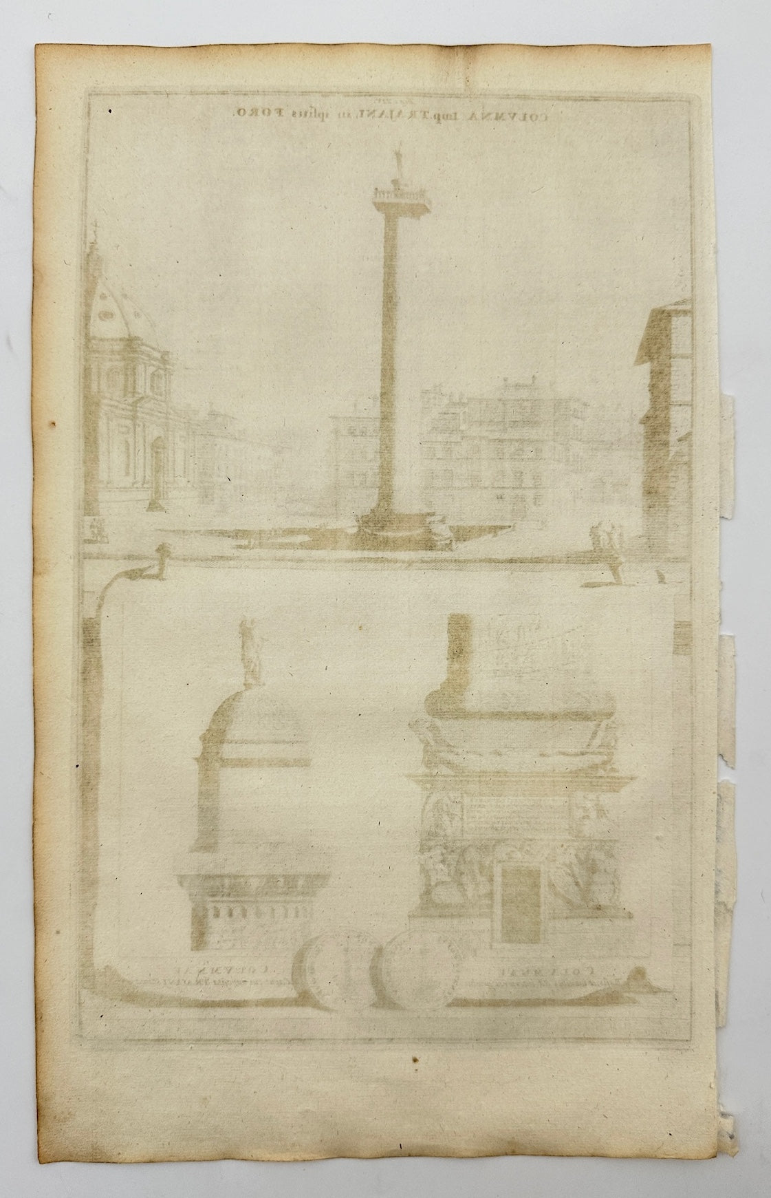 Antique Print - Jan Georee - The Column of Emperor Trajan, in his Forum - C5