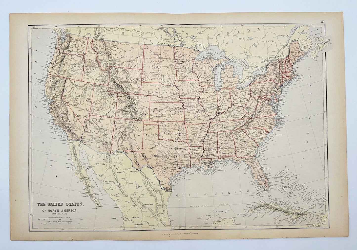 Antique Map - Walter Graham Blackie - United States - Blackie & Son’s - G3