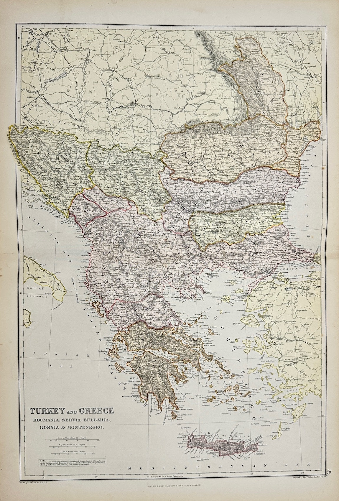 Antique Map - Walter Graham Blackie - Turkey and Greece - Blackie & Son’s - G3