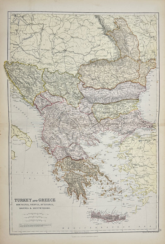 Antique Map - Walter Graham Blackie - Turkey and Greece - Blackie & Son’s - G3