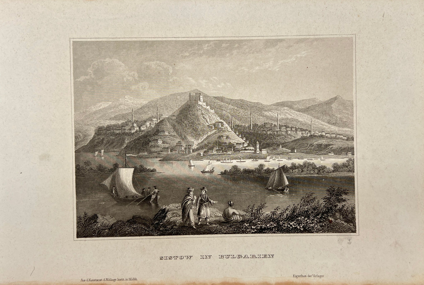 Original Antique Engraving - Karl Reiss - Sistov in Bulgaria - German - C2