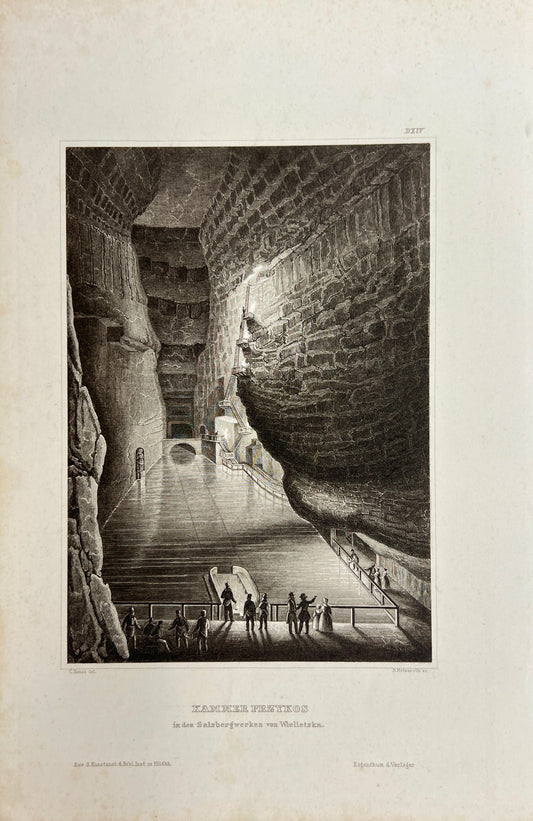 Antique Print - Karl Reiss - Przykos Chamber in the Wielietzka Salt Mines - E5