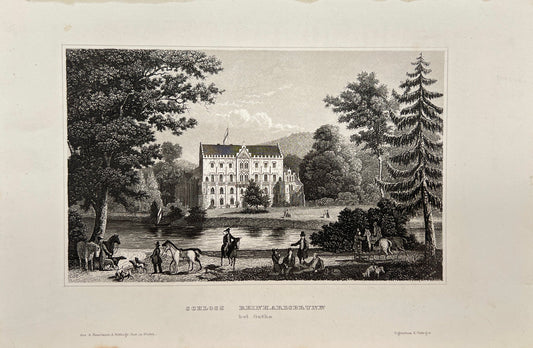 Original Antique Engraving - Karl Reiss - Reinhardsbrunn Castle - German - E5