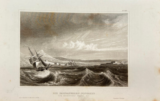 Original Antique Engraving - Karl Reiss - The Dardanelles Entrance - E5