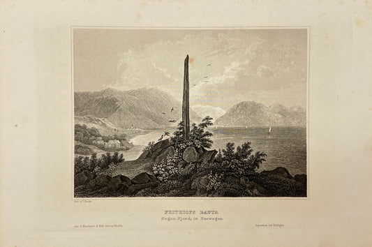 Original Antique Engraving - Karl Reiss - Frithiof's Bauta - Italy - E5