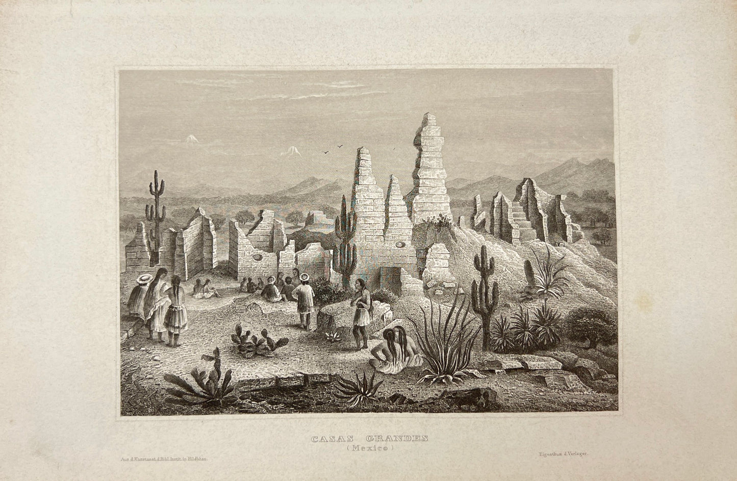 Antique Print - Reiss - Cases Grandes in the Northern Mexican State - E5