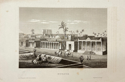 Original Antique Engraving - Karl Reiss - Mursuk city in Libya - E5
