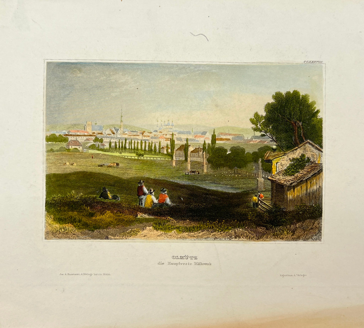 Antique Engraving - Karl Reiss - Olmutz, the main fortress of Mahren - E5