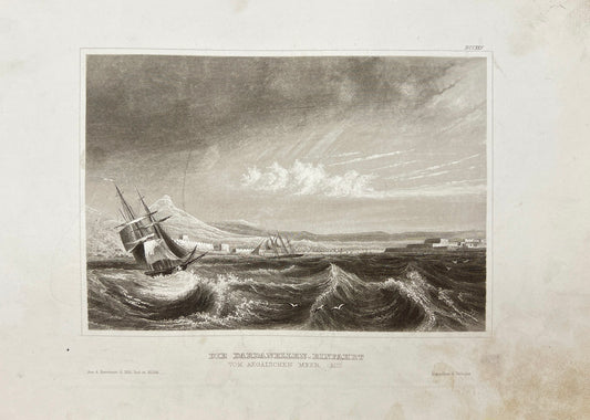 Antique Print - Karl Reiss - The Dardanelles entrance from the Aegean Sea - E5