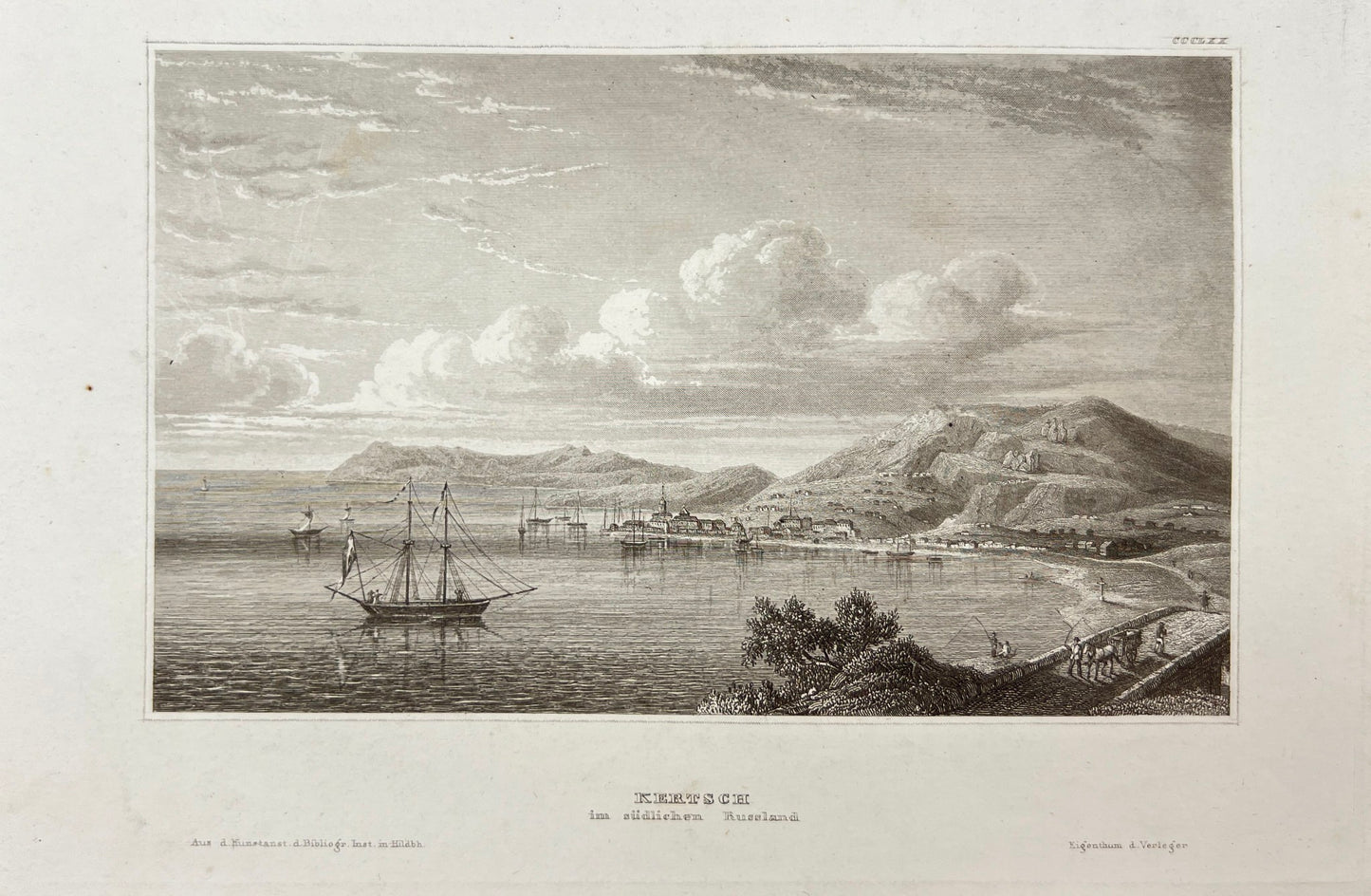 Original Antique Engraving - Karl Reiss - Kerch in Southern Russia - E5
