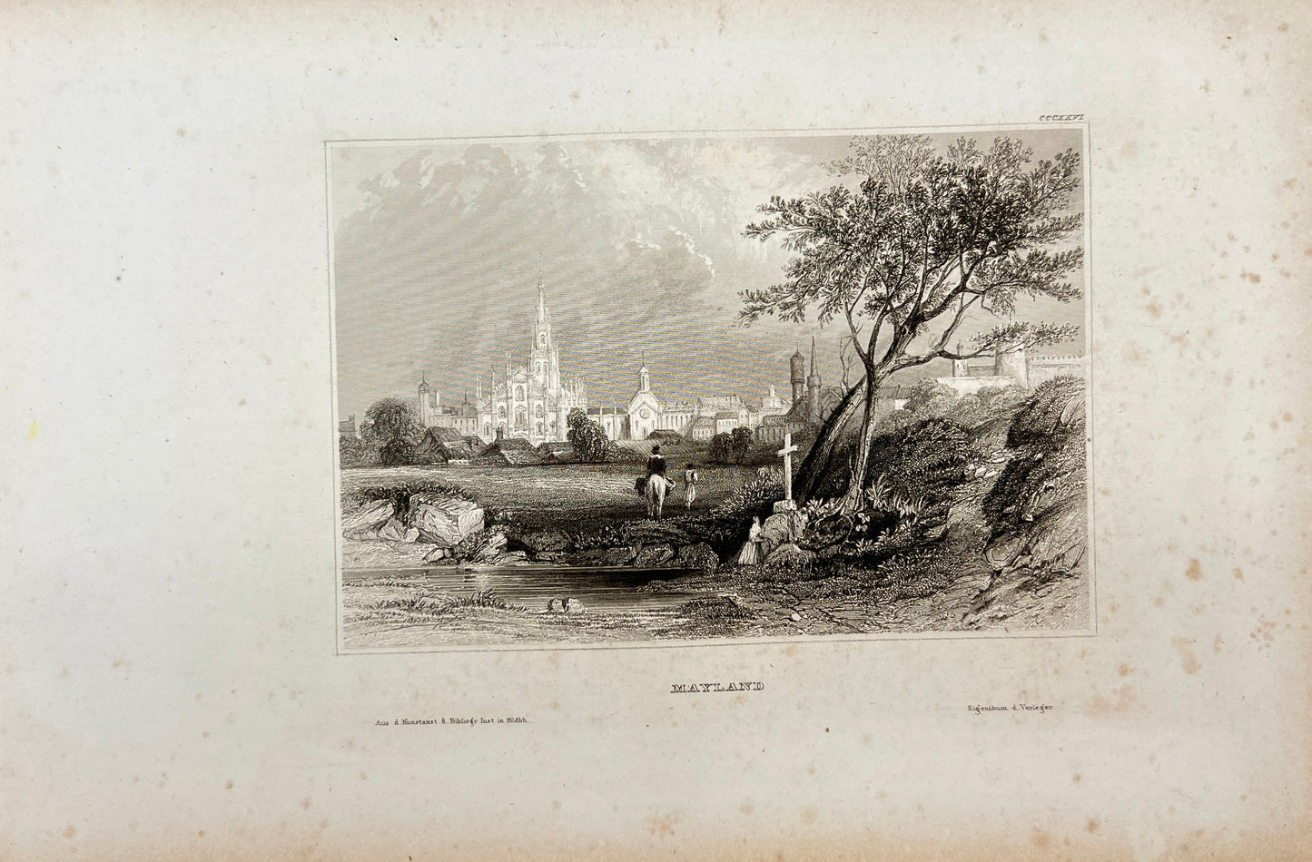 Original Antique Engraving - Karl Reiss - Mayland - Stahlstich - E5