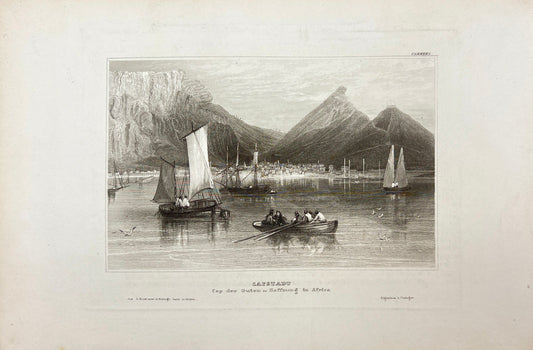 Antique Print - Reiss - Cape Town, Capital of the Republic of South Africa - E5