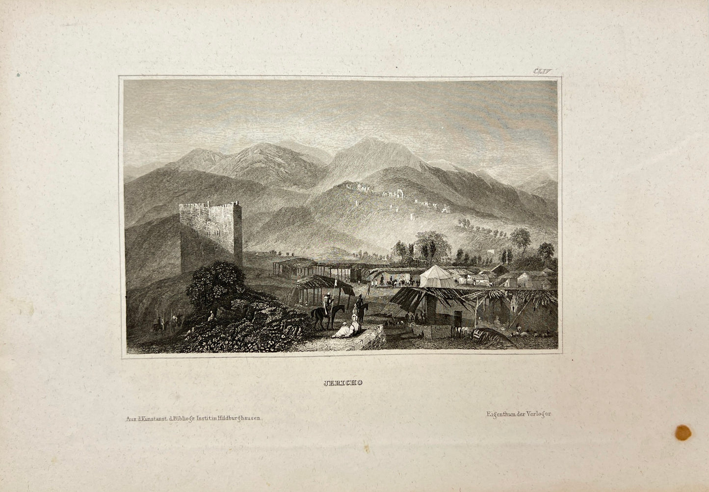 Original Antique Engraving - Karl Reiss - Jericho - Palestine  - E5