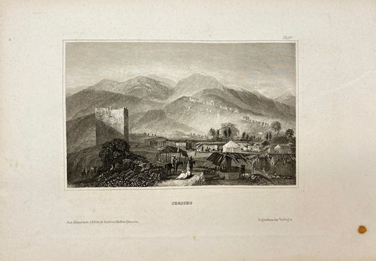 Original Antique Engraving - Karl Reiss - Jericho - Palestine  - E5
