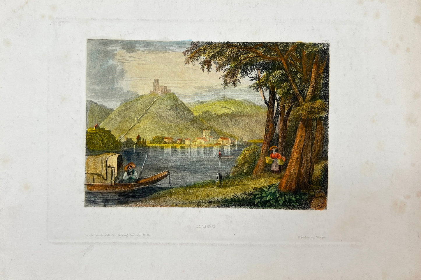 Original Antique Engraving - Karl Reiss - City of Lugo in Spain - E5