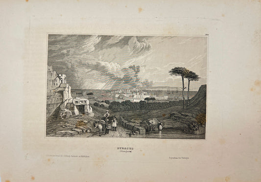 Original Antique Engraving - Karl Reiss - Syracuse (Siragosa) - Italy - E5