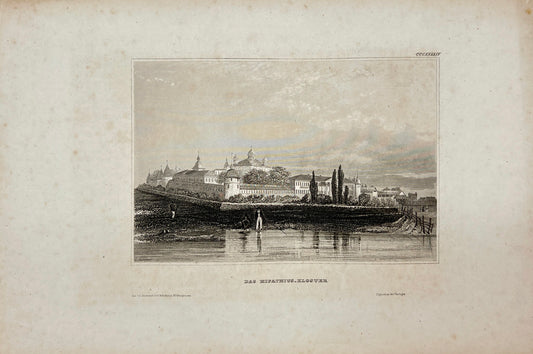 Original Antique Engraving - Karl Reiss - The Hipathius Monastery - E5