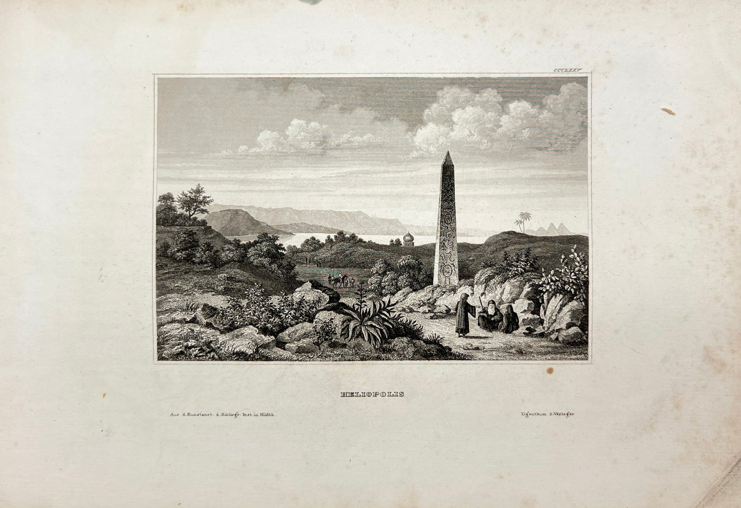 Original Antique Print - Karl Reiss - View of Heliopolis - Egypt - E5