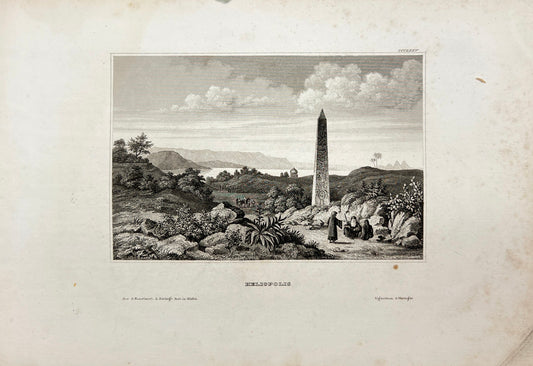 Original Antique Print - Karl Reiss - View of Heliopolis - Egypt - E5