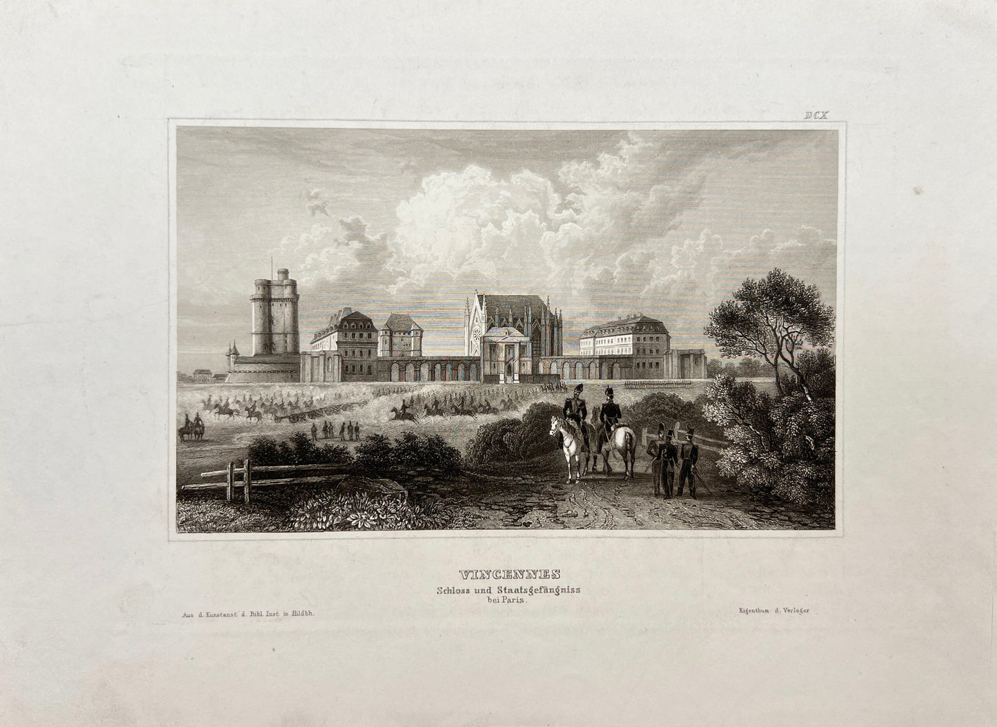 Antique Print - Karl Reiss - Vincennes Castle and State Prison near Paris - E5