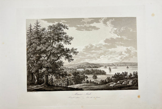Antique Engraving - Ulrik Thersner - View of Almare-Stakets in Sweden - E3