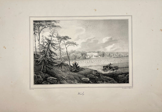 Original Antique Engraving - Ulrik Thersner - View of Stora Vasby Castle - E3
