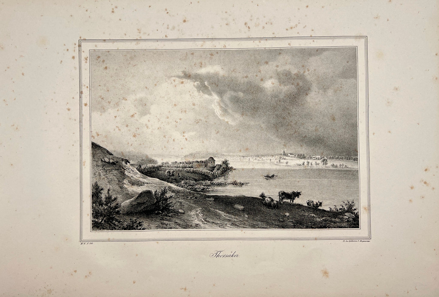 Original Antique Engraving - Ulrik Thersner - View of Torsaker in Sweden - E3