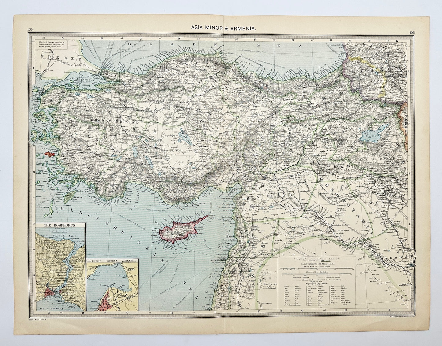 Original Antique Map - Alfred Harmsworth - Asia Minor and Armenia - Armenia - G3