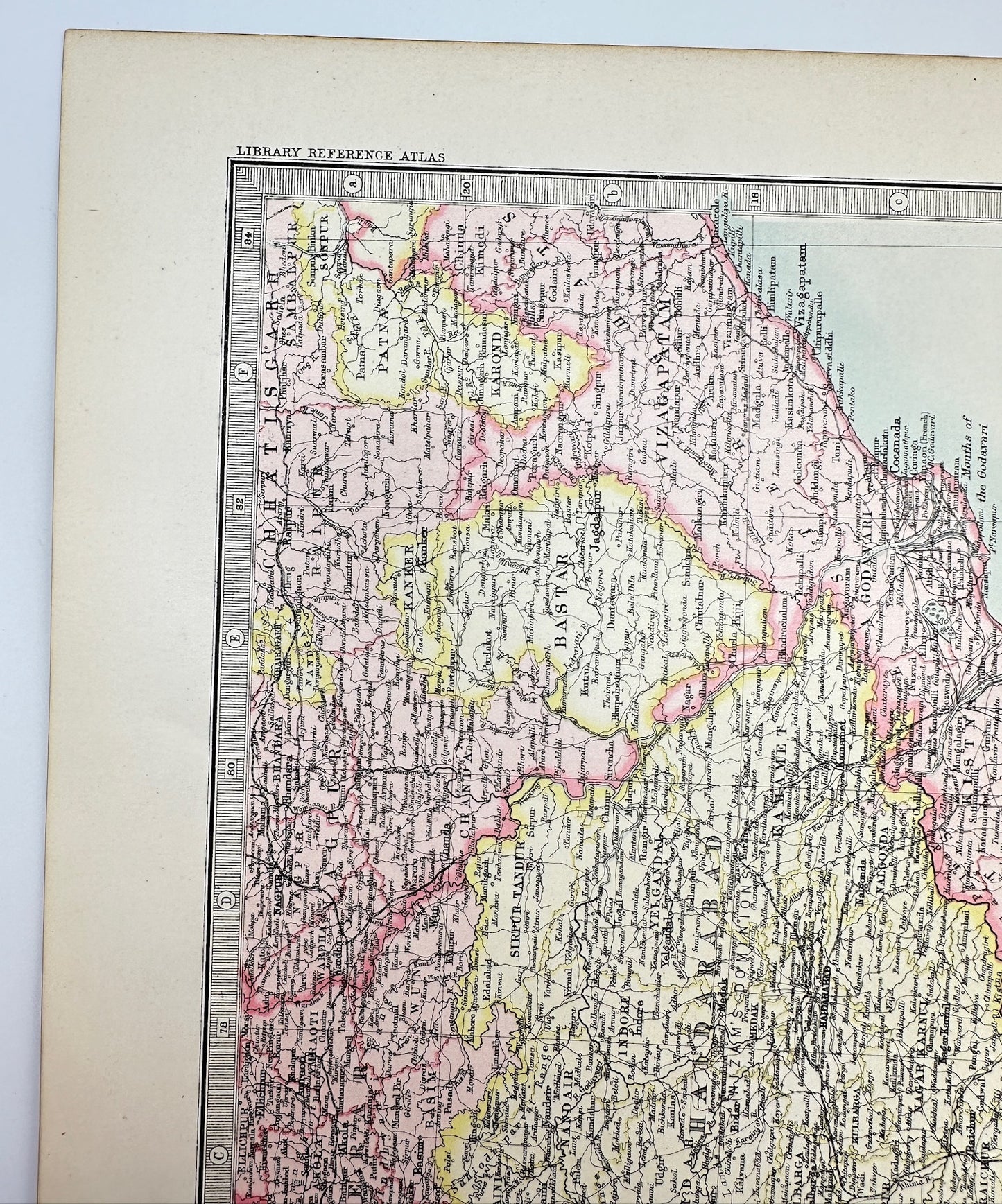 Original Antique Map - John Bartholomew - South India - Madras - Bombay - G3