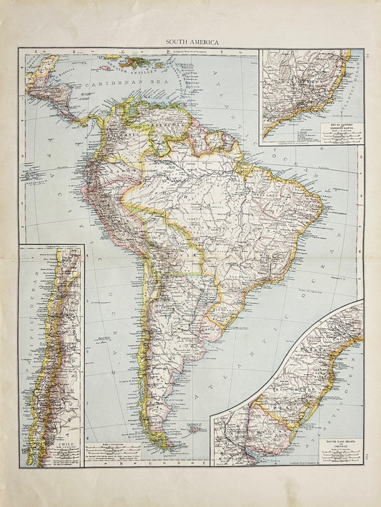 Antique Map - Richard Andree - South America - Brazil - Atlantic Ocean - G3