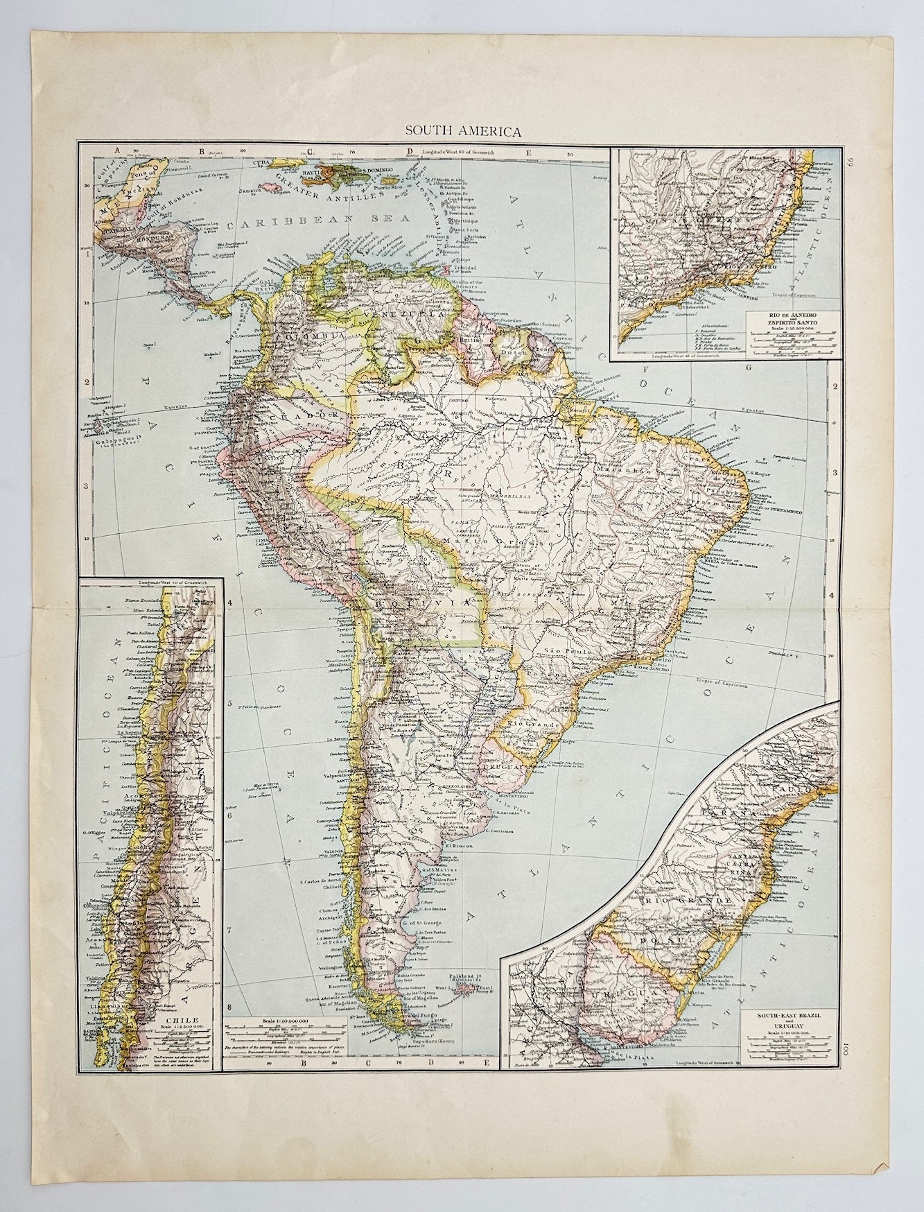 Antique Map - Richard Andree - South America - Brazil - Atlantic Ocean - G3